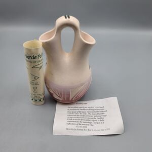 Mesa Verde Pottery Navajo Vase Pot Signed Silas USA Wedding Vase